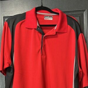 Grand Slam Vibrant Red Polo with Black Details